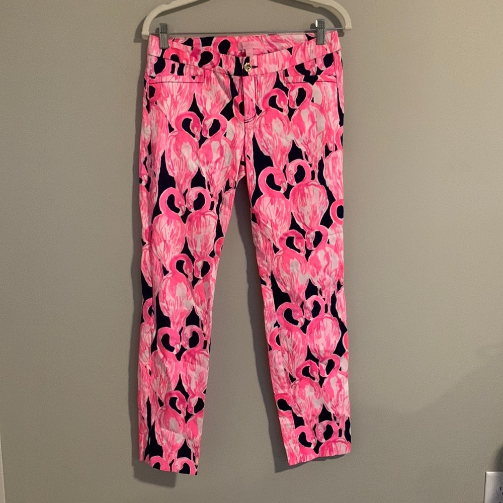 Lilly Pulitzer Kelly Ankle Pant in Via Amor Flamingo